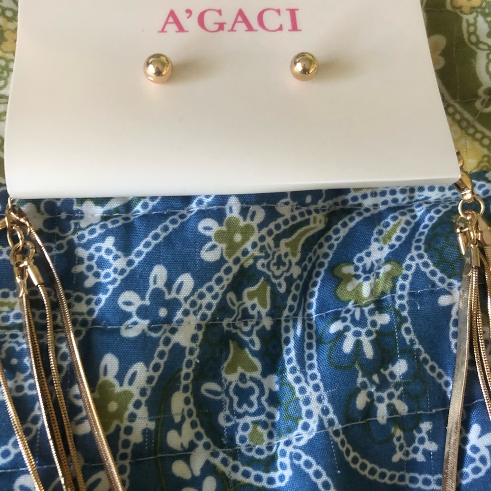 Agaci gold earring and necklace set